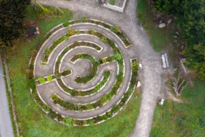 Kräuterlabyrinth von oben, GartenBegegnungsmitte, Garten, Garten, Garten, Zentrum Chilematt, Steinhausen